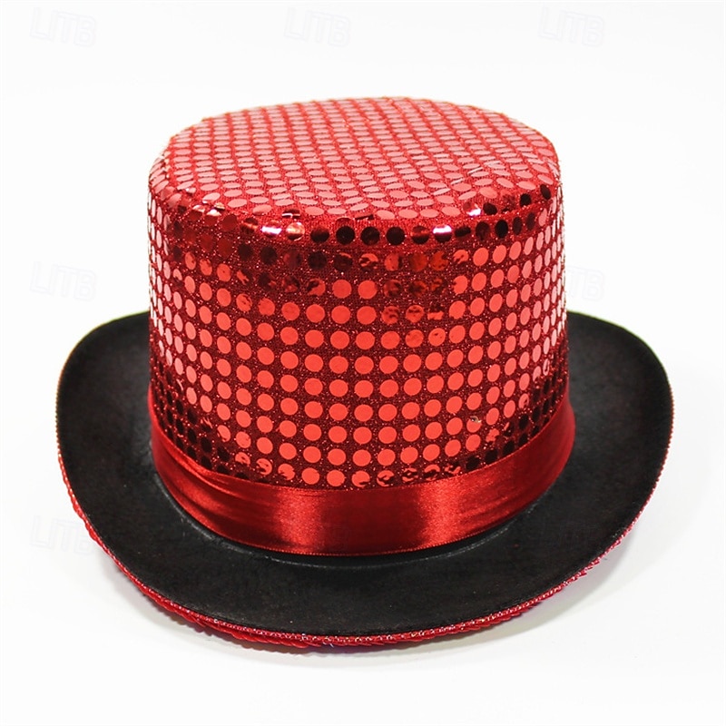 Men's Kentucky Derby Hat Sun Hat Party Hat Sillver Gray Black Polyester Sequins Fashion Casual Daily Saint Patrick Day Solid Color Sunscreen Breathable2