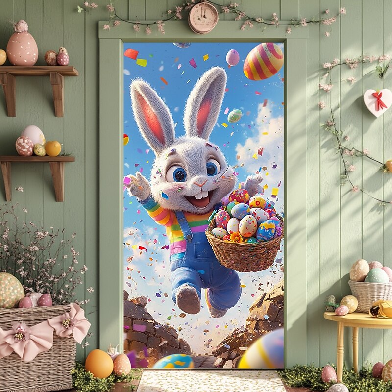 Door Decorations Door Covers Funny Rabbit Door Tapestry Door Curtain Decoration Backdrop Indoor/Outdoor Door Banner for Front Door Farmhouse4