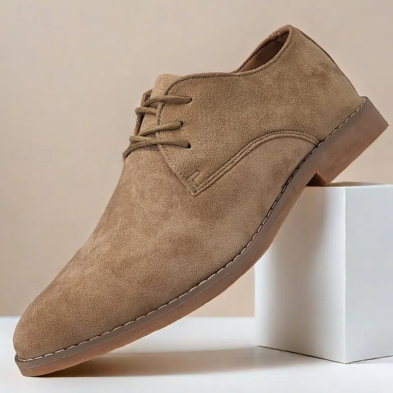 Men's Suede Lace-Up Oxford Shoes – Casual Lightweight Design for Business, Office, and Everyday Wear