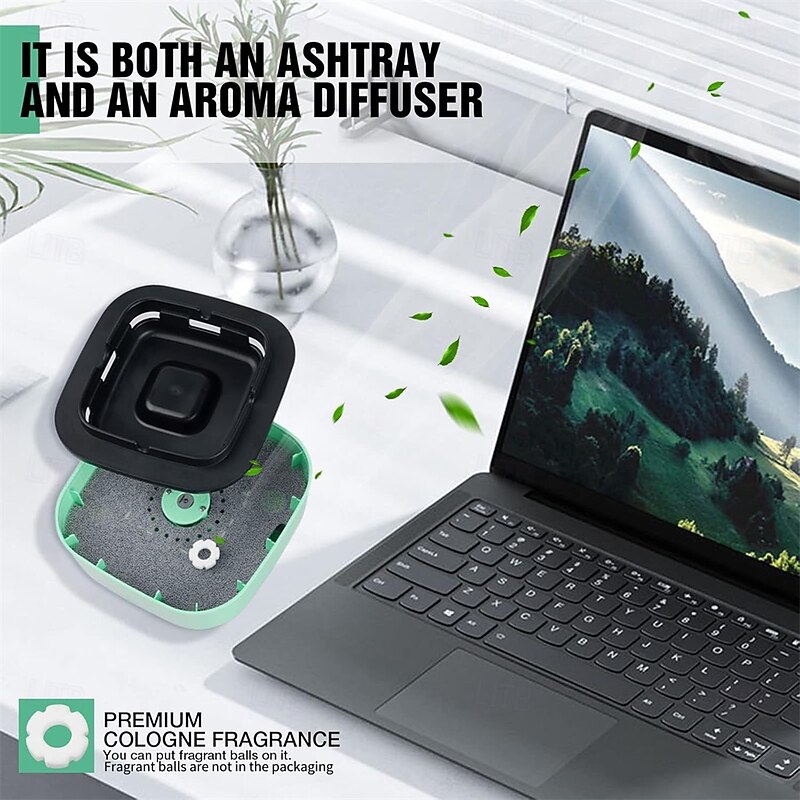 Smokeless Ashtrays For Cigarettes Indoor 2 In 1 Air Purifier Multifunctional Negative Ion Air Fresher for Filtering Second-Hand Smoke From Cigarettes Remove Odor Without Battery4