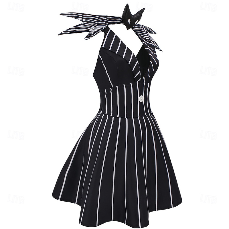 The Nightmare Before Christmas Jack Skellington Dress Costume Sexy Costume Movie Cosplay for Women's Adults' Halloween Carnival Party Club4