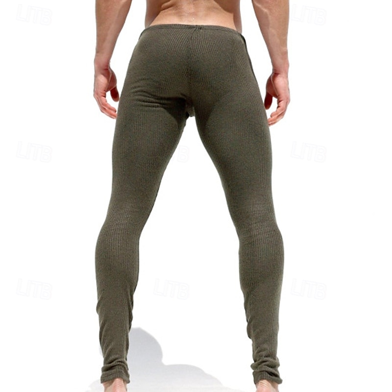 Men's Sweatpants Trousers Casual Pants Knit Pants Drawstring Elastic Waist Plain Comfort Breathable Full Length Yoga Daily Gym Sports Simple Green4