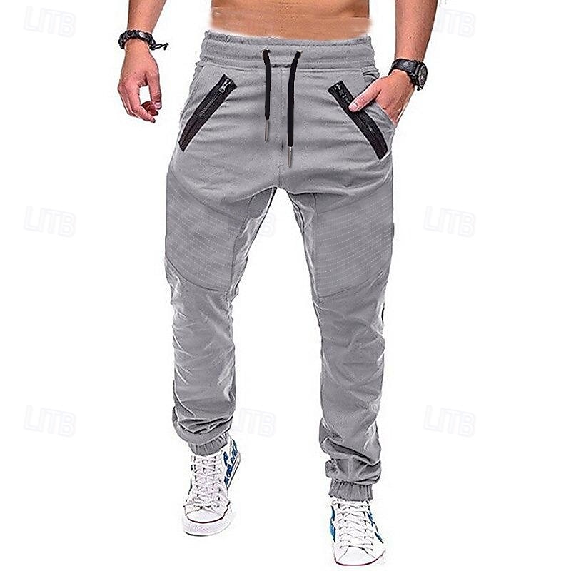 Men's Cargo Pants Cargo Trousers Joggers Trousers Casual Pants Drawstring Elastic Waist Multiple Pockets Solid Colored Full Length Daily Classic Casual Black Army Green Micro-elastic2