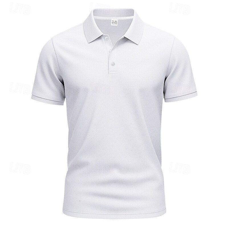 Men's Golf Shirt Golf Polos Shirts Work Casual Lapel Short Sleeve Basic Modern Plain Buttons Spring & Summer Regular Fit Black White Yellow Red Navy Blue Royal Blue Golf Shirt3