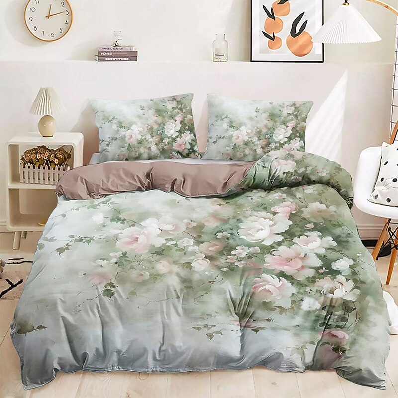 Oil Painting Floral Pattern Duvet Cover Set Set Soft 3-Piece Luxury Cotton Bedding Set Home Decor Gift Twin Full King Queen Size Duvet Cover2