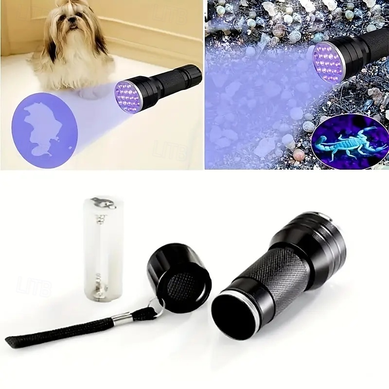 21LED UV Flashlight - Black Light Ultraviolet Lamp Light Up for Nail Enhancement, Fluorescence Detection for Home Party4