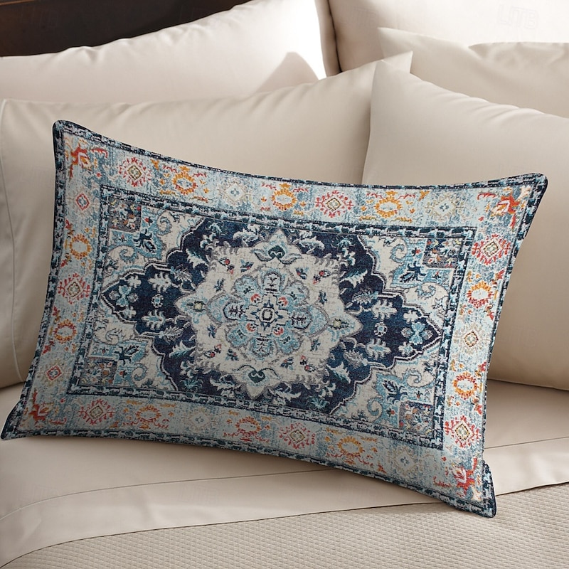 Boho Vintage Lumbar Pillows Cover 1PC Soft Square Couch Cushion Case Pillowcase for Bedroom Livingroom Sofa Chair3
