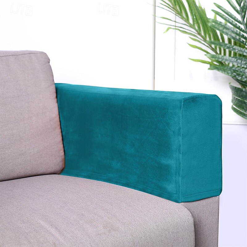 2pcs Stretch Fabric Sofa Armrest Covers Armchair Arm Covers Anti-Stain Washable Furniture Protector3