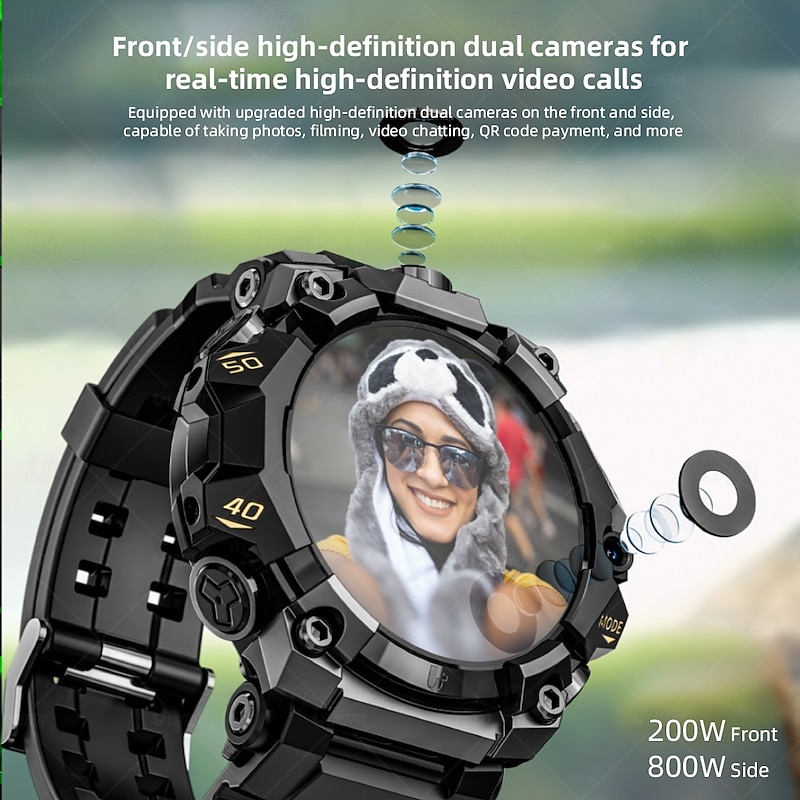 LOKMAT APPLLP 2 PRO Smart Watch 1.508 inch 4G LTE Cellular Smartwatch Phone 3G 4G Bluetooth Pedometer Call Reminder Activity Tracker Compatible with Android iOS Women Men GPS Hands-Free Calls Media4