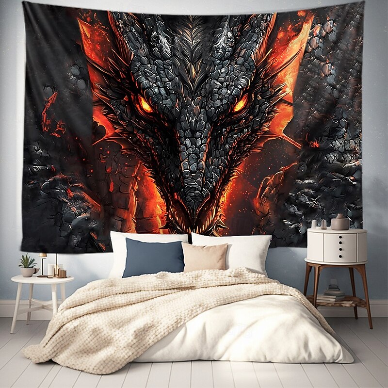 Dragon Animal Hanging Tapestry Wall Art Large Tapestry Mural Decor Photograph Backdrop Blanket Curtain Home Bedroom Living Room Decoration