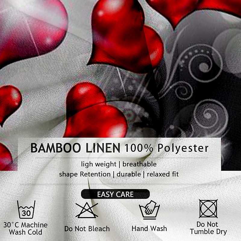 Valentine's Day Men's Heart LOVE Gradient Color Shirt Button Up Shirt Short Sleeve Fashion Casual Vacation Gift Holiday Summer Fall Turndown 3D Print Violet Dark Red Blue 1# Red Light Black3