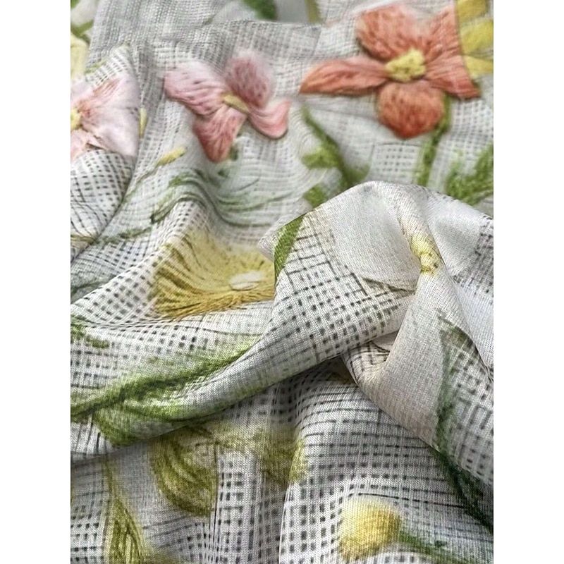 Women's T shirt Long Sleeve Crew Neck Long Sleeve Tunic Floral Graphic Casual Regular Tops Daily Print Grass Green Spring Fall Prefall3