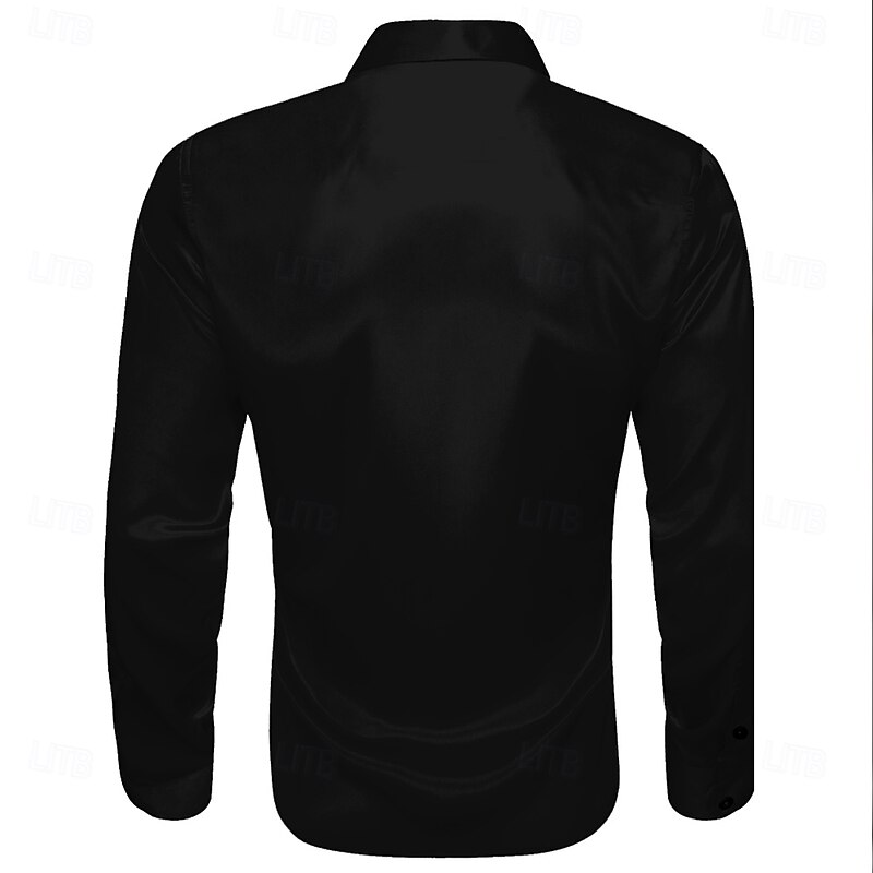 Men's Rose Floral / Flower Satin Shirt Dress Shirt Button Up Shirt Long Sleeve Fashion Casual Wedding Vacation Evening Party Summer Spring Turndown Collared Shirts 3D Print Yellow Red Blue Purple2