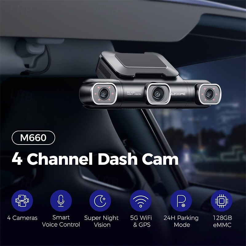 Car Recorder 150 Degree Car Camera 4-channel FHD 4 * 1080P Wi-Fi GPS Car Camera2