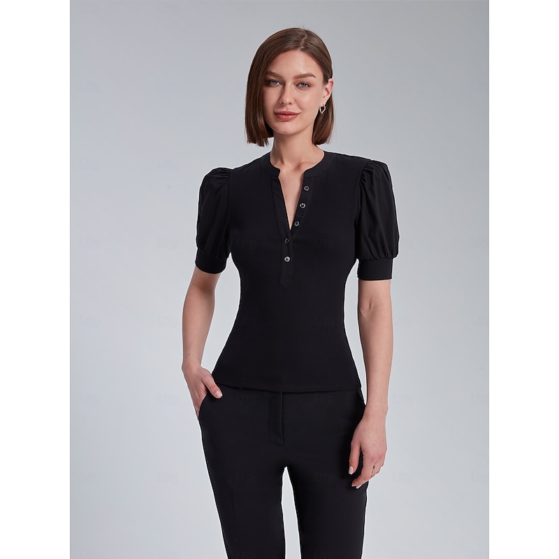 Puff Sleeve Fitted Top4