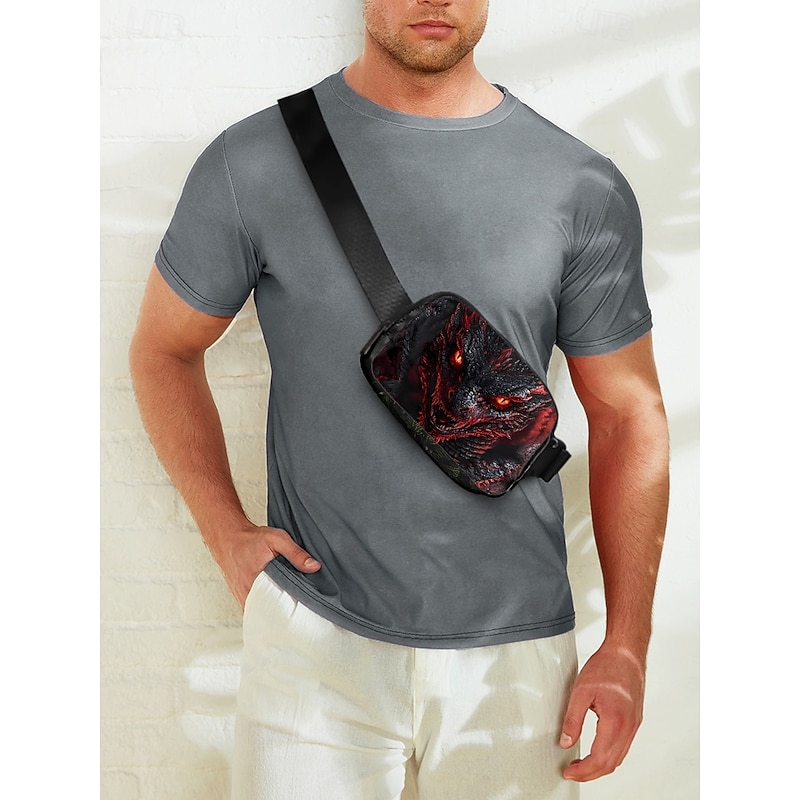 Men's Dragon Graphic Waist Bag and Chest Bag – Durable and Stylish Belt Bag with Adjustable Strap, Ideal for Outdoor Activities, Festivals and Everyday Use3