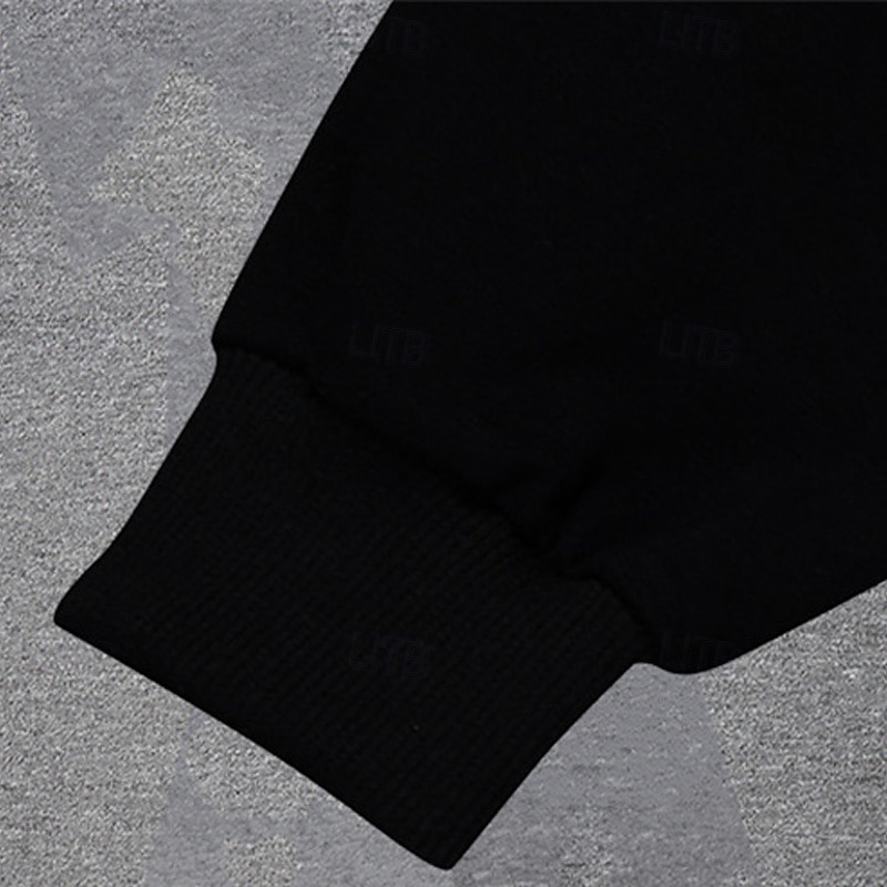 2 Pieces Kids Boys Suit Sweatshirt & Sweatpants Set Clothing Set Outfit Graphic Long Sleeve Crewneck Set Outdoor Sports Fashion Spring Fall 4 years+ Black4