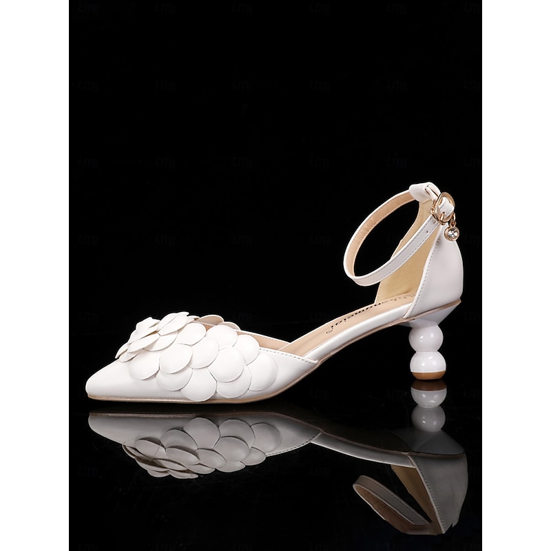 White Floral-Embellished Bridal Shoes with Matching Clutch – Elegant Wedding Set for Women4