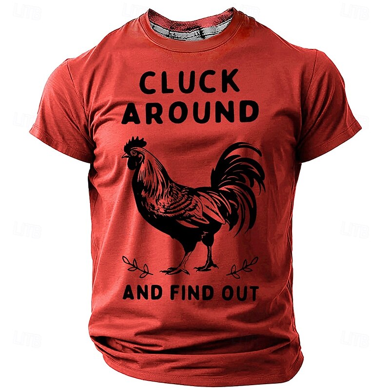 Men's Chick Funny T Shirt Short Sleeve T shirt 3D Print Crew Neck Shirt Fashion Daily Street Daily White Red Green Summer Spring Clothing Apparel S M L XL XXL XXXL4