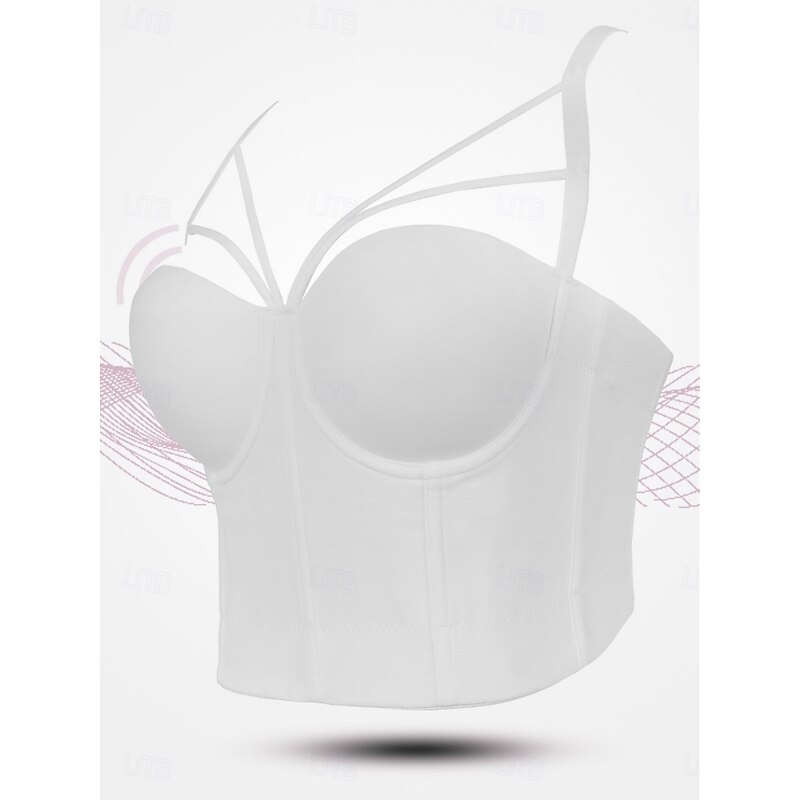 Women's Corset Shapewear Waist Cincher Waist Cincher BacklessNightwearPOLY Date Club Bar Solid Colored Sexy Corset Sexy Black White Red Summer3