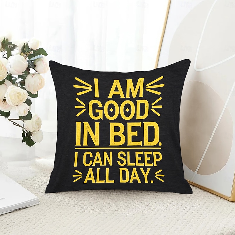 Funny Quote Decorative Toss Pillows Cover 1PC Soft Square Couch Cushion Case Pillowcase for Bedroom Livingroom Sofa Chair