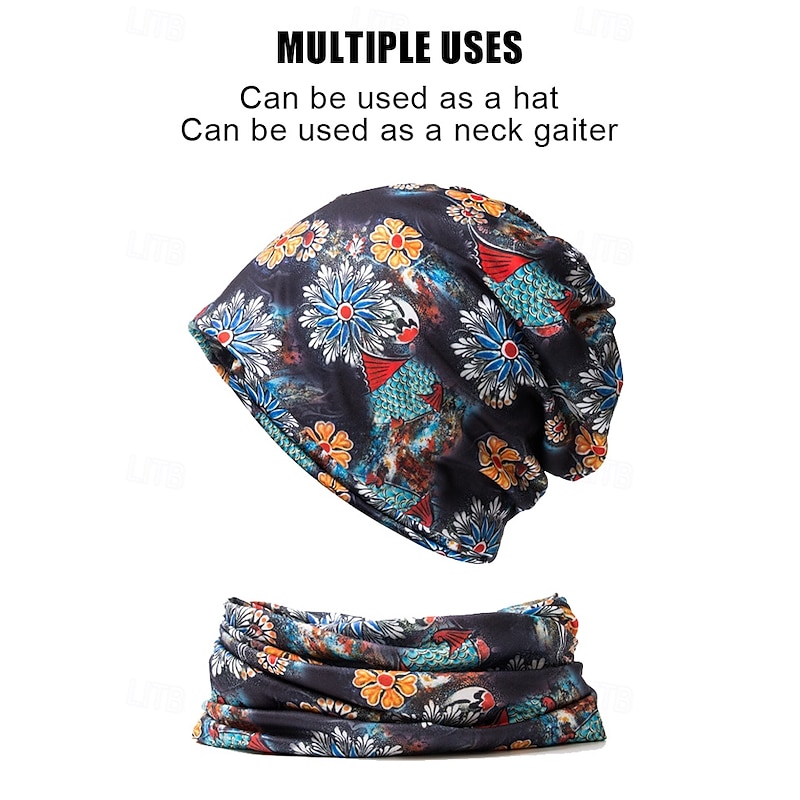 Women's Floral Print Slouchy Beanie Hat – Lightweight, Soft, and Breathable for Casual Wear and Outdoor Activities3