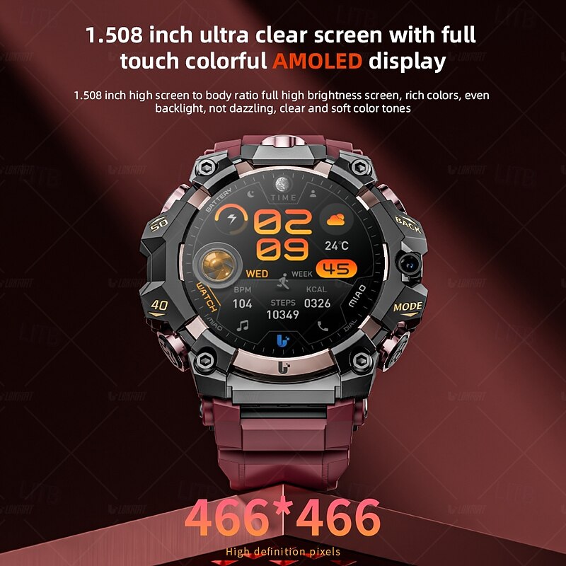 LOKMAT APPLLP 2 PRO Smart Watch 1.508 inch 4G LTE Cellular Smartwatch Phone 3G 4G Bluetooth Pedometer Call Reminder Activity Tracker Compatible with Android iOS Women Men GPS Hands-Free Calls Media2