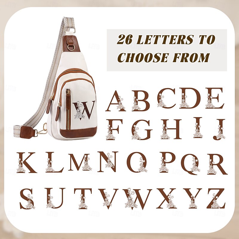 Personalized Crossbody Bag Custom Best Gift for Mom – Custom Letter Design, Large Capacity Shoulder Bag for Travel, Daily Use, Camping, Unique Gift for Lover, Family, or Friends2