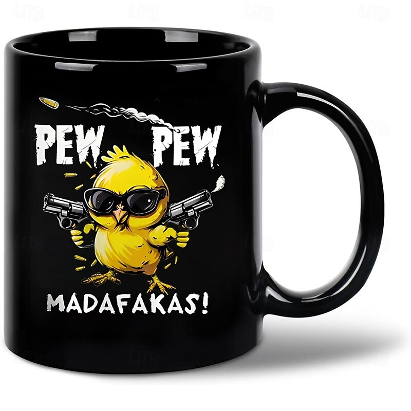 Coffee Mug Black Funny Chick Design Ceramic Mug 12oz/330ml Perfect Gift for Humor Lovers Friends and Colleagues2