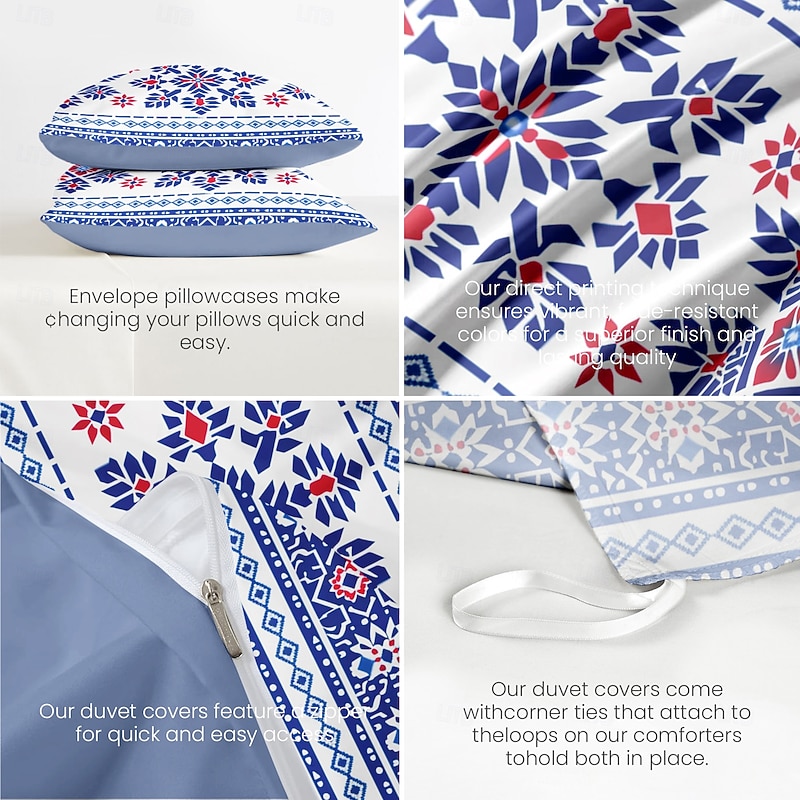 Geometric Pattern Duvet Cover Set Set Soft 3-Piece Luxury Cotton Bedding Set Home Decor Gift Twin Full King Queen Size Duvet Cover3