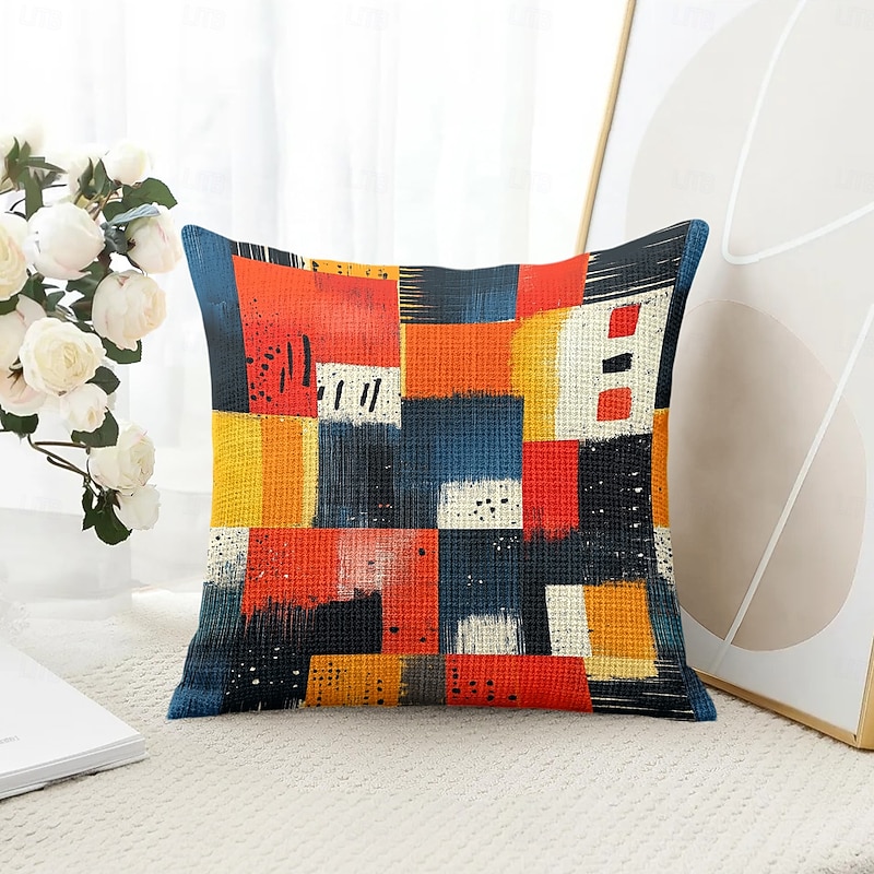 Vintage Geometric Decorative Toss Pillows Cover 1PC Soft Square Couch Cushion Case Pillowcase for Bedroom Livingroom Sofa Chair