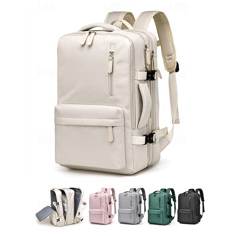 Expandable Large-Capacity Waterproof Laptop Backpack – Stylish Multi-Pocket Design for Men and Women, Perfect for Travel, Work or School Black Pink Green3