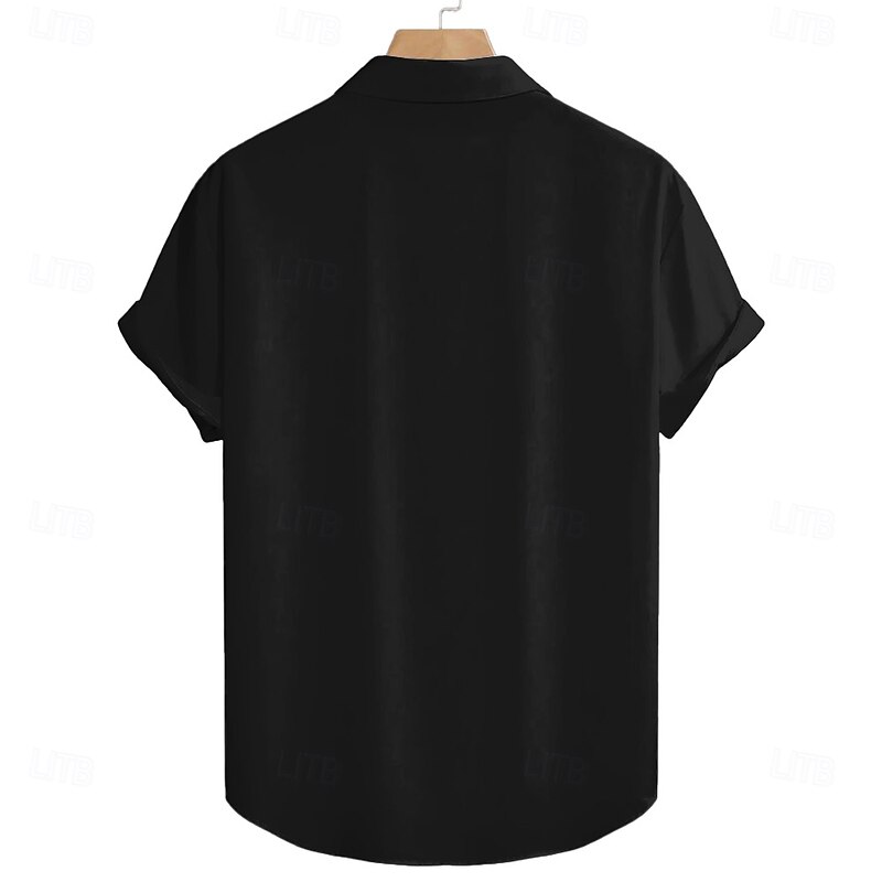 Men's Coconut Tree Tropical Plants Summer Hawaiian Shirt Aloha Shirt Short Sleeve Hawaiian Resort Vacation Holiday Beach Wear Summer Spring Turndown Button Up Black2