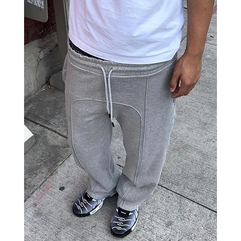 Men's Athletic Pants Sweatpants Trousers Harem Pants Drawstring Elastic Waist Plain Comfort Sports Outdoor Daily Fashion Casual Black Sky Blue Micro-elastic3