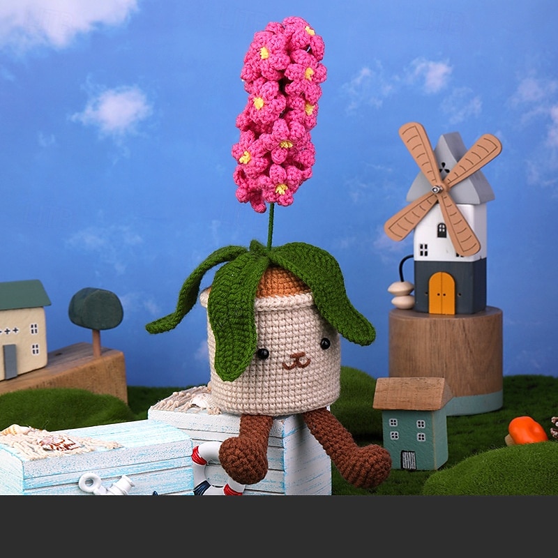 Crochet Flower Bouquet Kit Flower Crochet Kit for Beginners Adults Crochet Knitting Kit with Step-by-Step Video and Yarn Tools Beginner Crochet Flowers Kit for Birthday Mother's Day Gift2