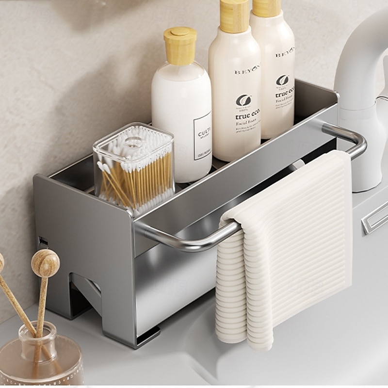 Sink Sponge Holder, Countertop Draining Rack, Freestanding Storage Organizer for Sponges, Dishcloths, and Scrubbers in Bathroom or Kitchen2