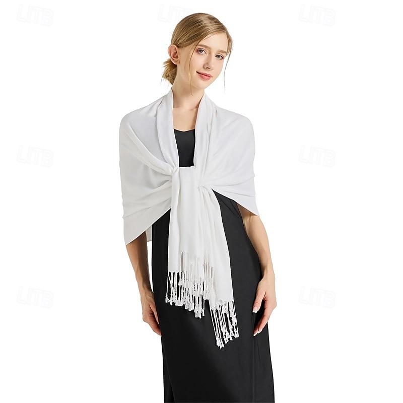 Soft Silky Pashmina Shawl Wraps Solid Colors Scarf for Wedding Evening Dresses4