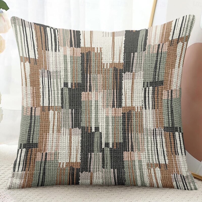 Geometric Decorative Toss Pillows Cover 1PC Soft Square Couch Cushion Case Pillowcase for Bedroom Livingroom Sofa Chair Grey Pink Green2