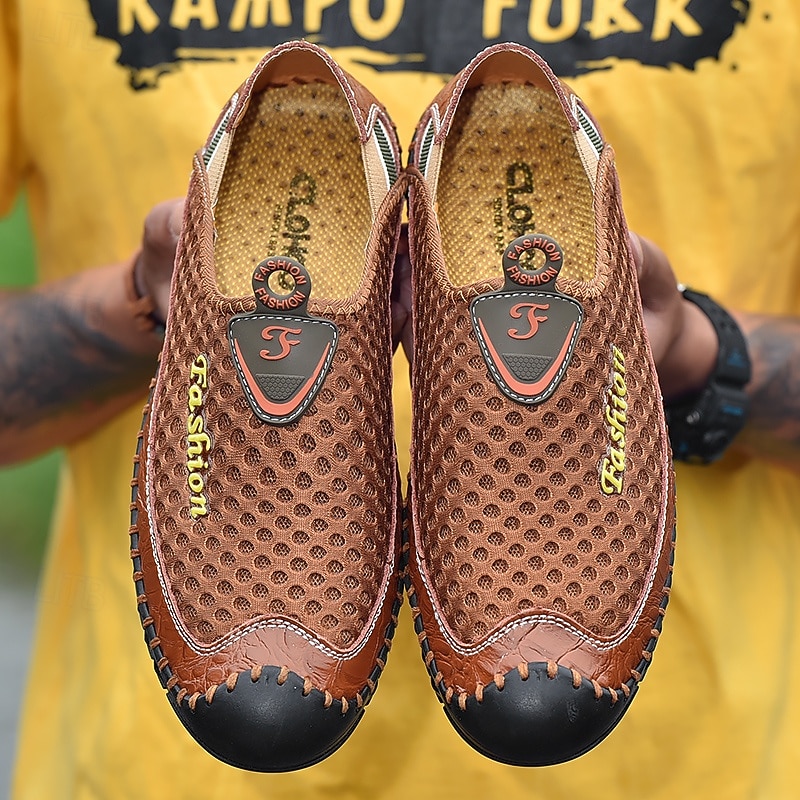 Men's Loafers & Slip-Ons Comfort Loafers Mesh Microfiber Comfortable Slip Resistant Loafer Black Blue Brown3