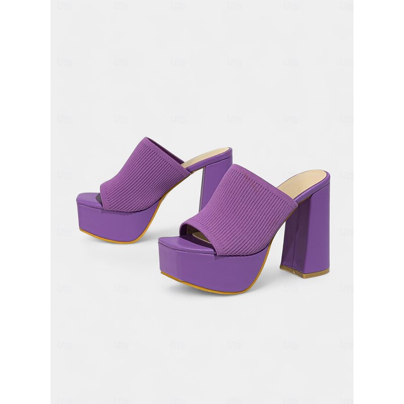 Women's Wedding Shoes Wedding Wedding Heels Wedding Sandals Bridal Shoes Chunky Heel Open Toe Fashion Knit Lace-up Almond Black Blue3