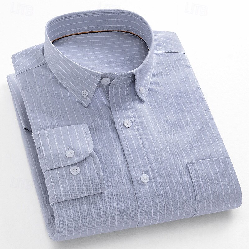 Men's Dress Shirt Plaid Formal Light Blue Yellow Blue Light Blue-White Long Sleeve Shirt Collar Spring, Fall, Winter, Summer Clothing Apparel Buttons2