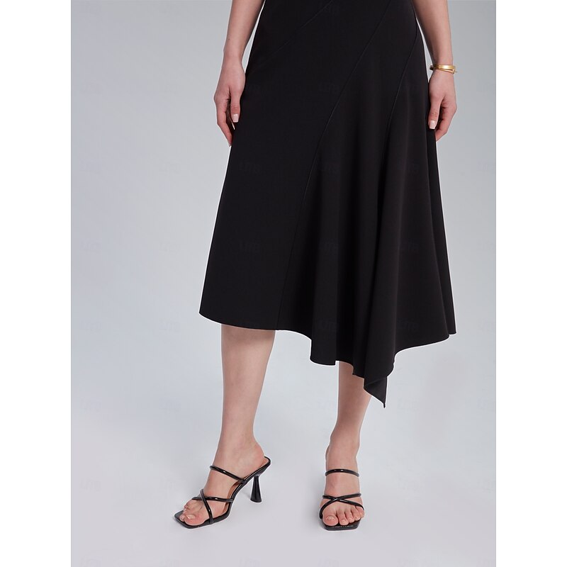 Asymmetric Sweetheart Neckline Dress4