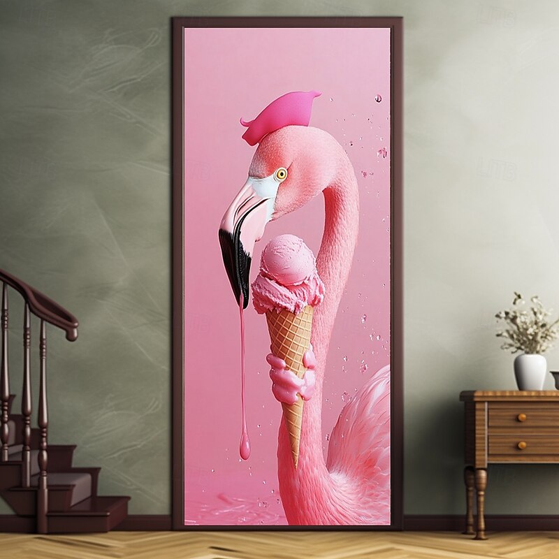 Door Decorations Door Covers Funny Animal Flamingo Door Tapestry Door Curtain Decoration Backdrop Indoor/Outdoor Door Banner for Front Door Farmhouse3