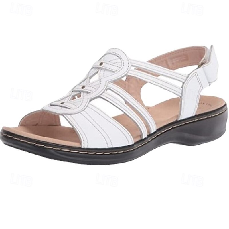 Women's White Strappy Comfort Sandals – Lightweight Open-Toe Design with Adjustable Back Strap for Everyday Wear2