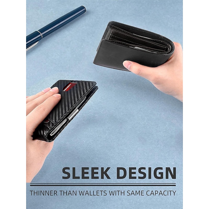 Men's RFID-Blocking Wallet – Premium Cowhide Leather with Slim Design, Multiple Card Slots, and Cash Compartment for Travel and Everyday Use Color Black orange3