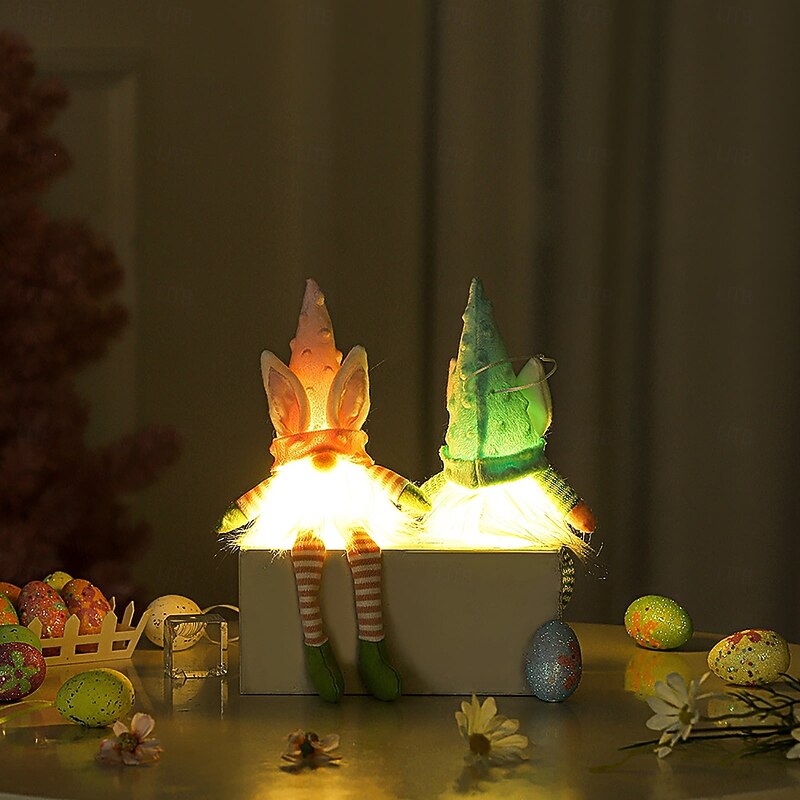 Easter Light Up Long Legs Glowing Rabbit Dwarf - Indoor Party & Restaurant Atmosphere Decoration Gift 1pc2