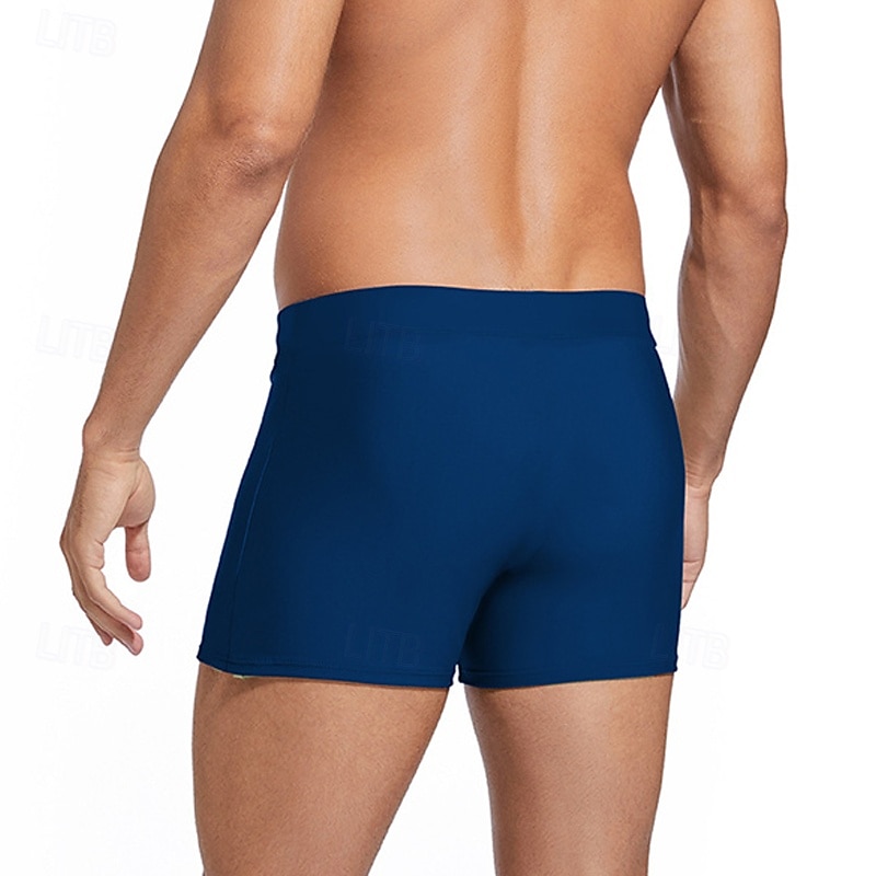 Men's Swim Trunks Swim Shorts Spandex Swimwear Bottoms Swimming Surfing Beach Water Sports Patchwork Summer Spring2