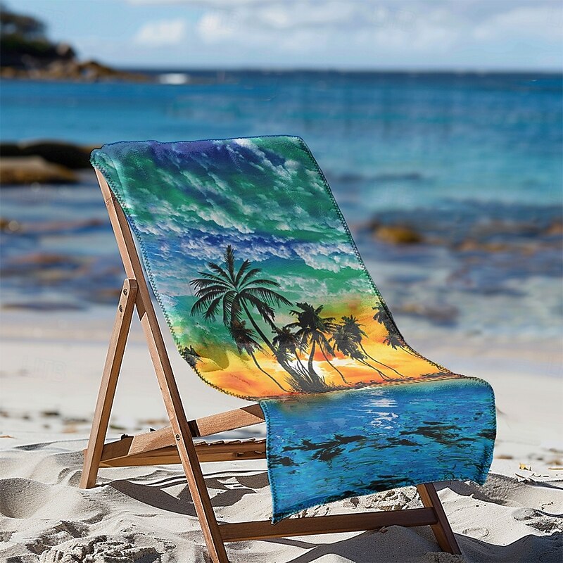 Sunshine and Beach Beach Towel Premium Quality Ultra Soft Absorbent Lightweight Durable Quick Drying Vibrant Design Perfect for Beach Pool Sunbathing Travel Summer Accessory Comfortable and Stylish4