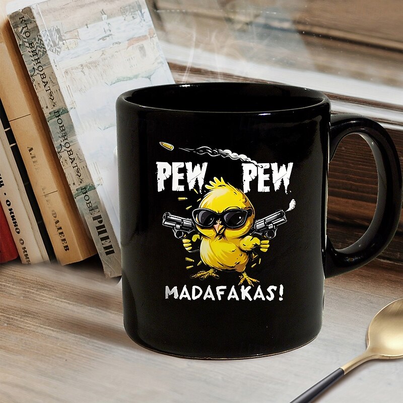 Coffee Mug Black Funny Chick Design Ceramic Mug 12oz/330ml Perfect Gift for Humor Lovers Friends and Colleagues4