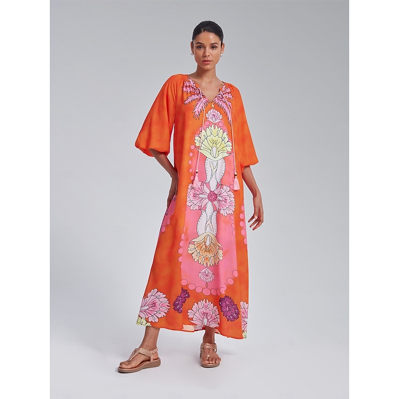 Bohemian Floral Print Dress